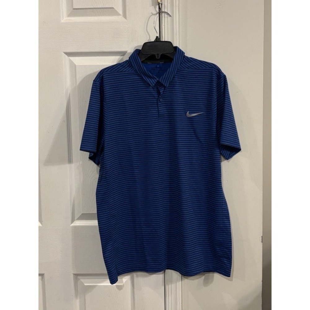 Nike Golf Modern Dry Fit Polo Short Sleeve Men's Sz L Black Black Stripe